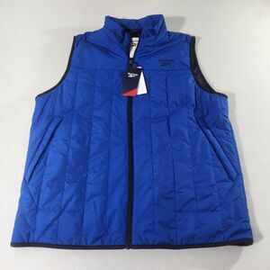 Reebok Puffer Vest Mens L Blue Top Design Outerwear Cozycore  Outdoor
